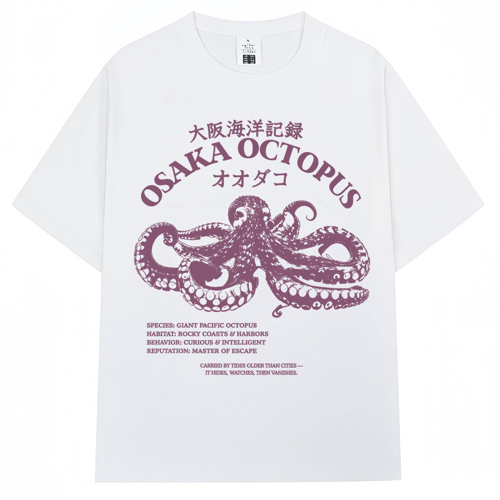 Japanese Man Lifestyle - Camiseta Estilo Japonês Osaka Octopus para