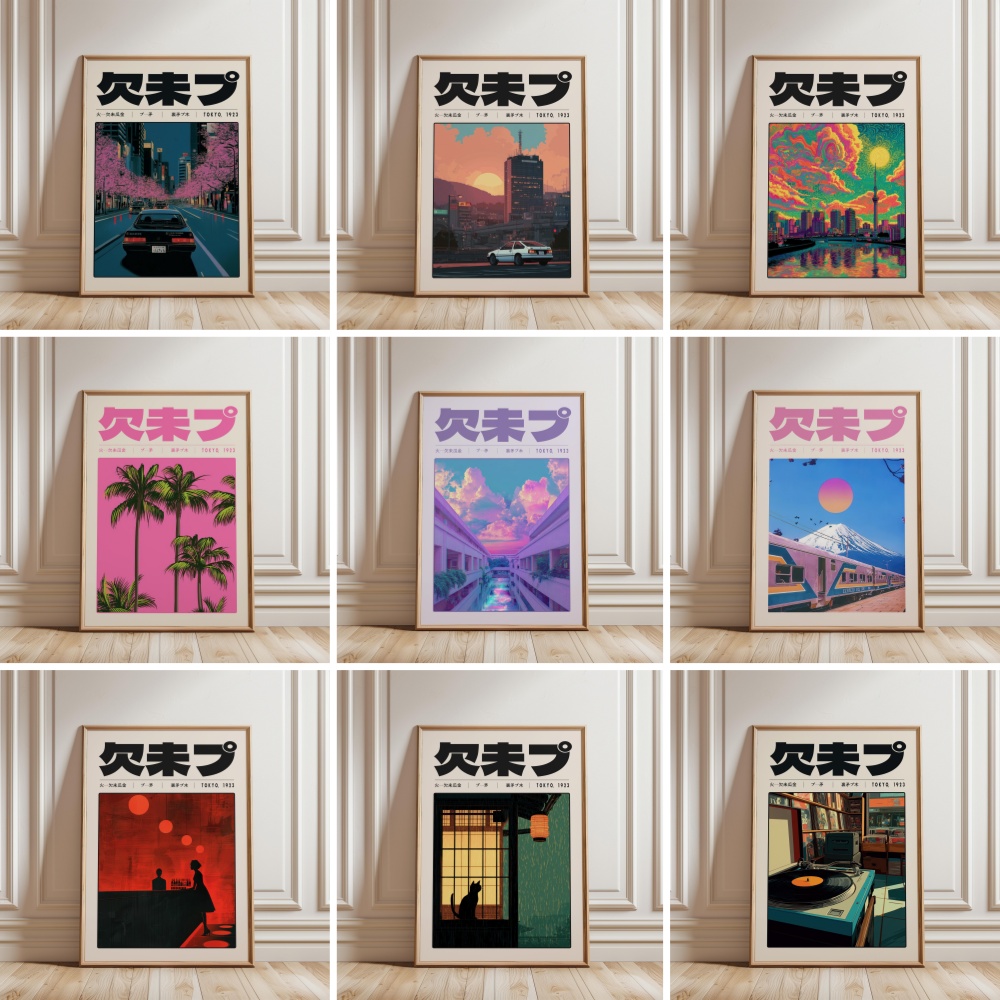 Japanese Culture Lifestyle - Pôsteres de Estilo Japonês Y2K Indie