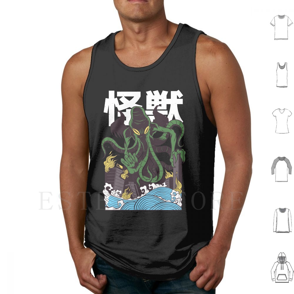 Japonês cthulhu tank tops cole - Japanese Man Lifestyle avaliação e preço